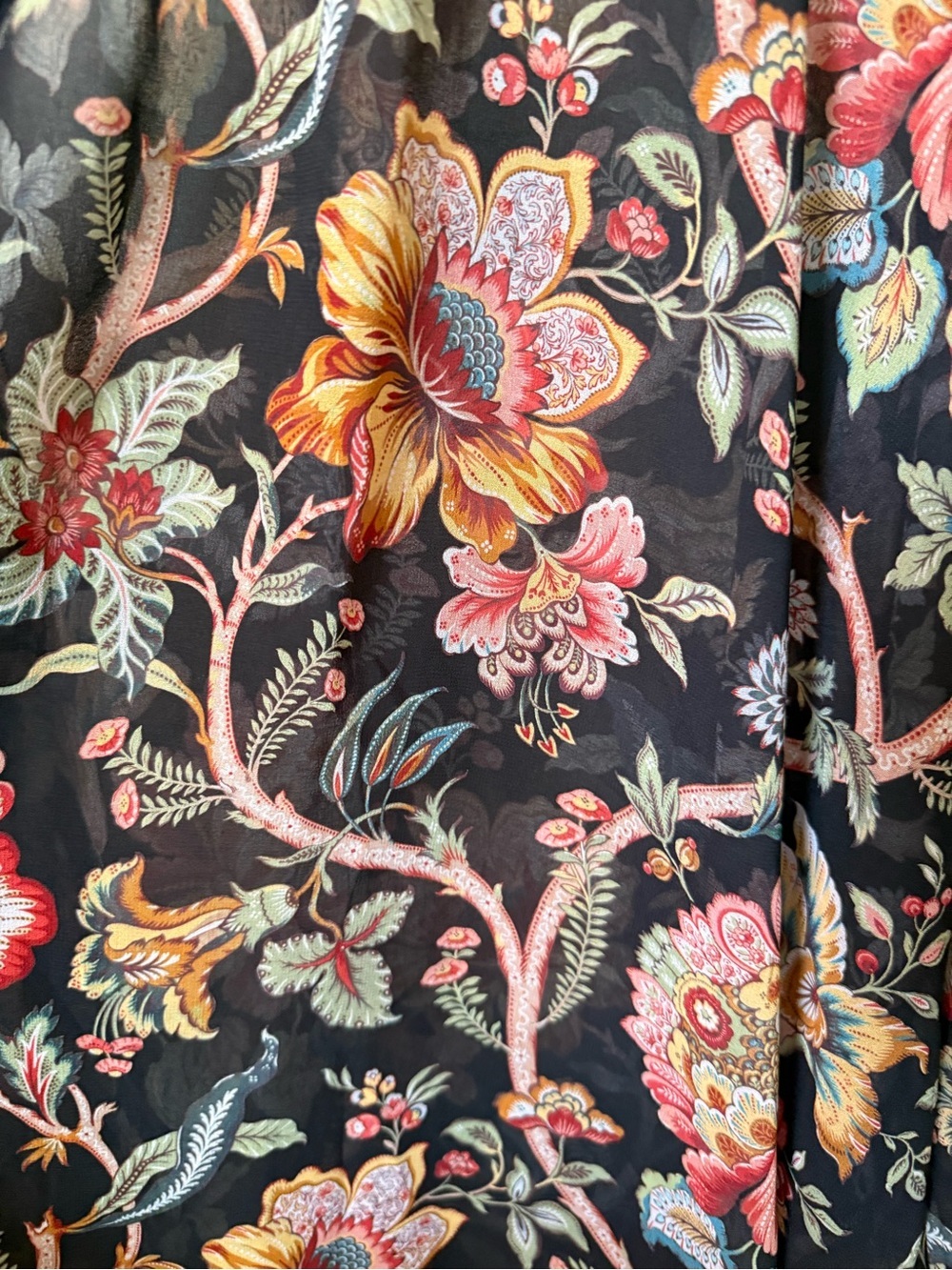 # Karen Kane 2X Black Floral Sheer Duster - Picture 3 of 6
